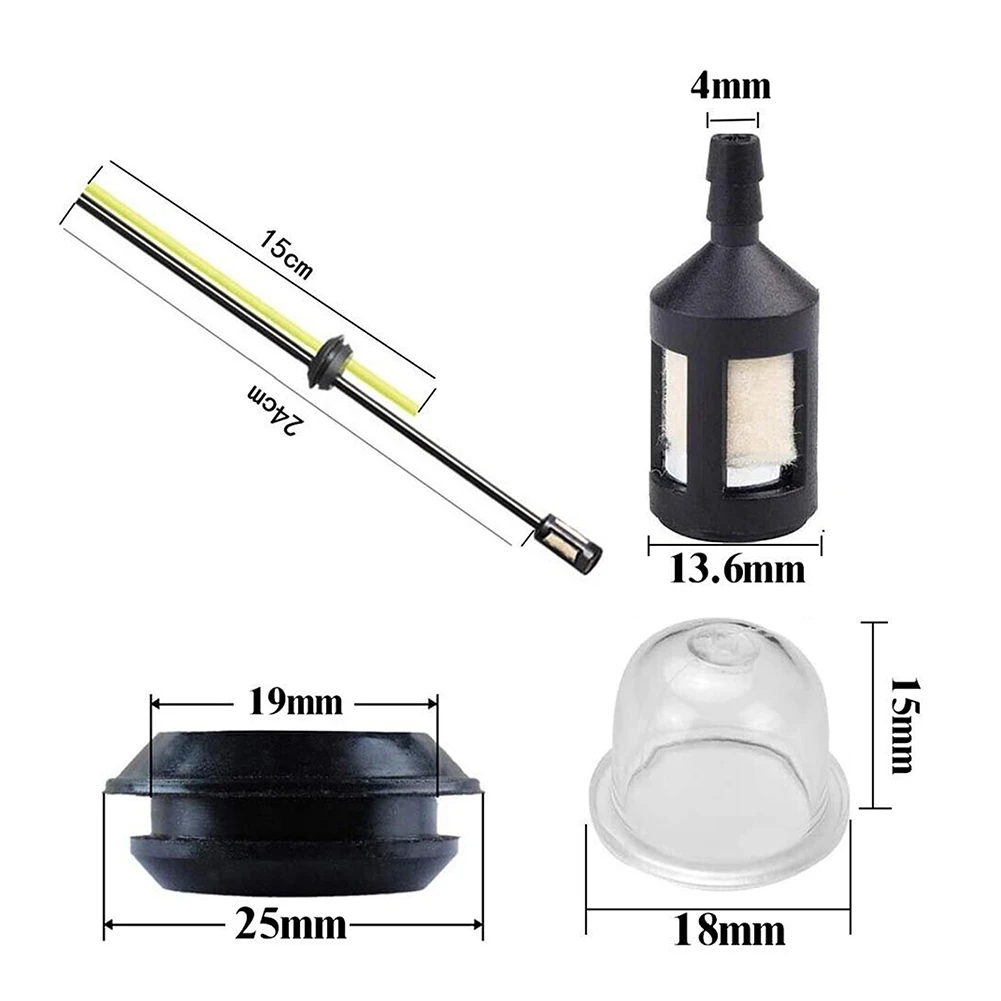 2 Set Fuel Line Hose Tubes Trimmer Cutter Fuel Line Filter Hose Pipe Tank Kit String Trimmer Accessories New