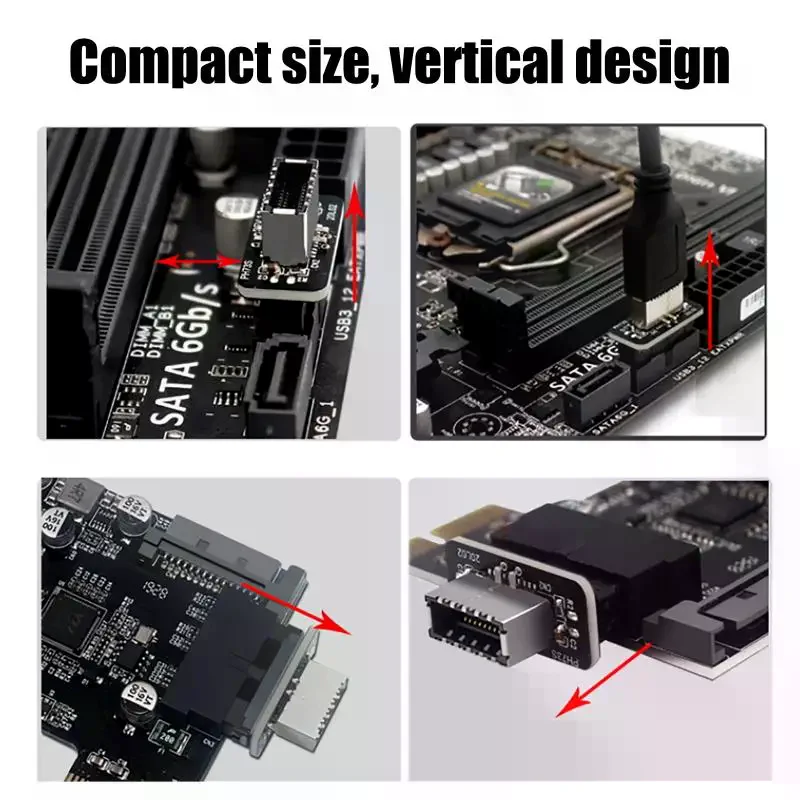 1/2/3PCS USB 3.0 19/20-Pin To Type E Adapter - USB 3.1 Type C Front Panel Header Converter For Motherboard