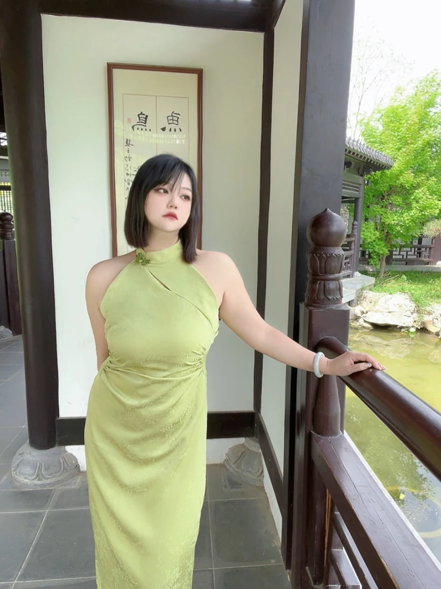 

Традиционное китайское вышитое платье макси больших размеров Dr Svel Ne Hanging Pure Desire Summer Faion для полных женщин...