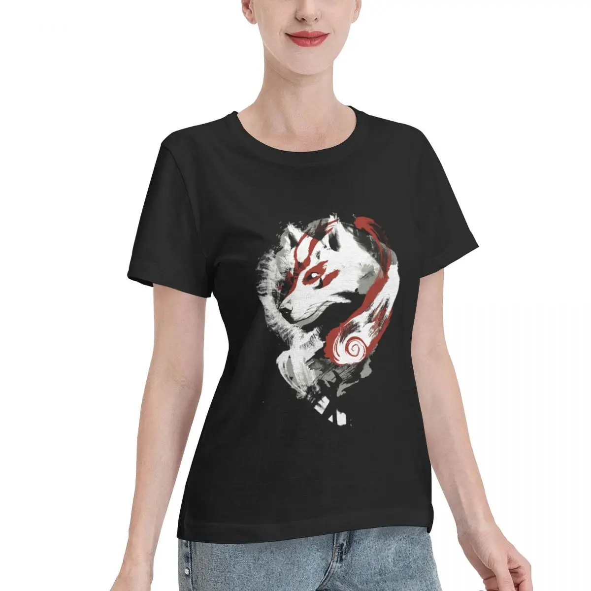Limited Offer Wolf Women's T-shirt Trendy Classic Solid Tee
