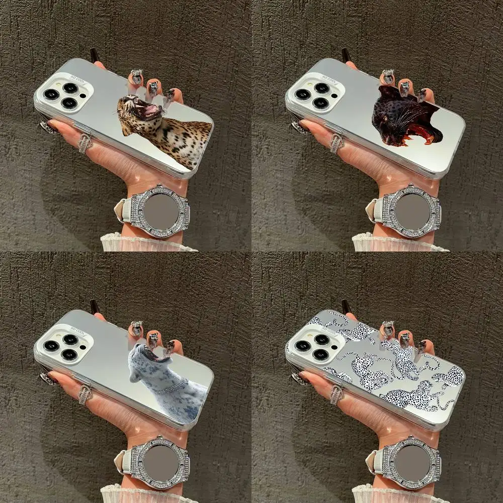 

Leopard Pattern Texture Cat Phone Case For iPhone 16,15,14,13,12,11,Mini,Pro,E,XS,SE4,MAX White IMD Box