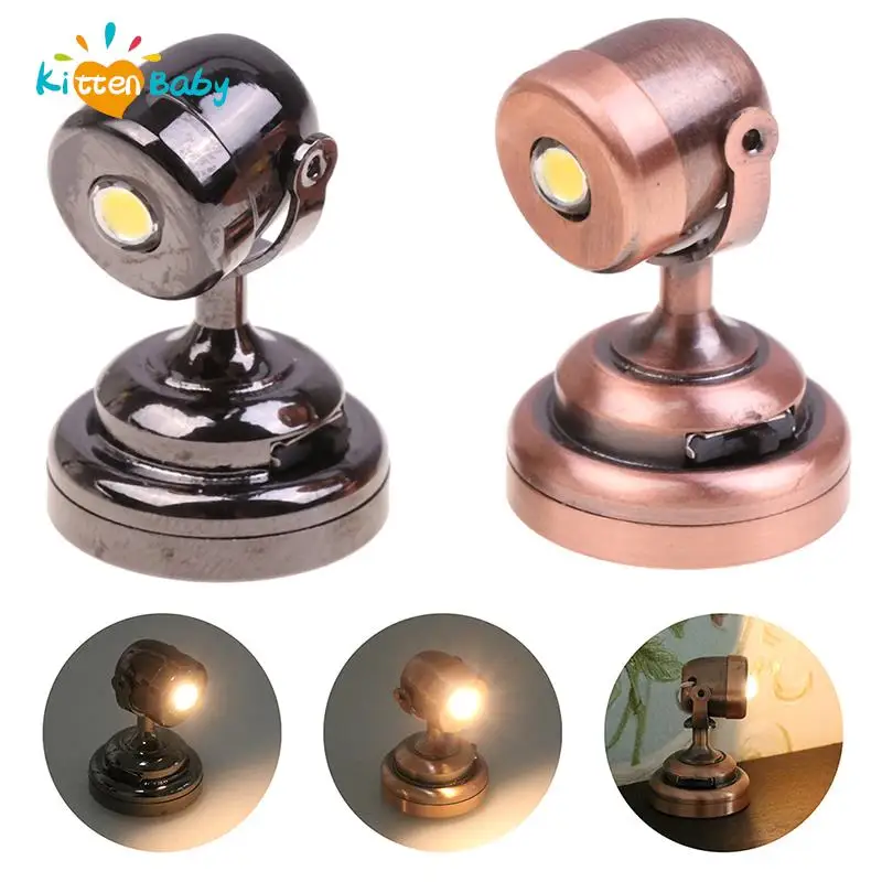 Miniatur Lampu LED Mini Skala 1/12 Lampu Langit-langit Rumah Boneka Lampu Dinding Mainan Aksesori Furnitur Boneka