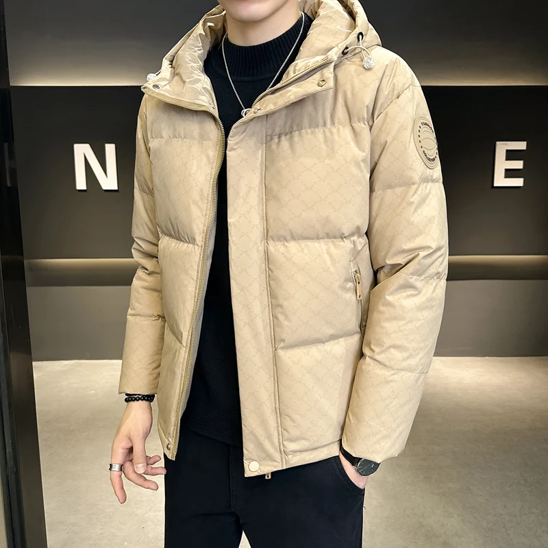 Doudoune d'hiver à capuche pour hommes, chaude et épaisse, rembourrée en coton, manteau à la mode et polyvalent, résistant au froid