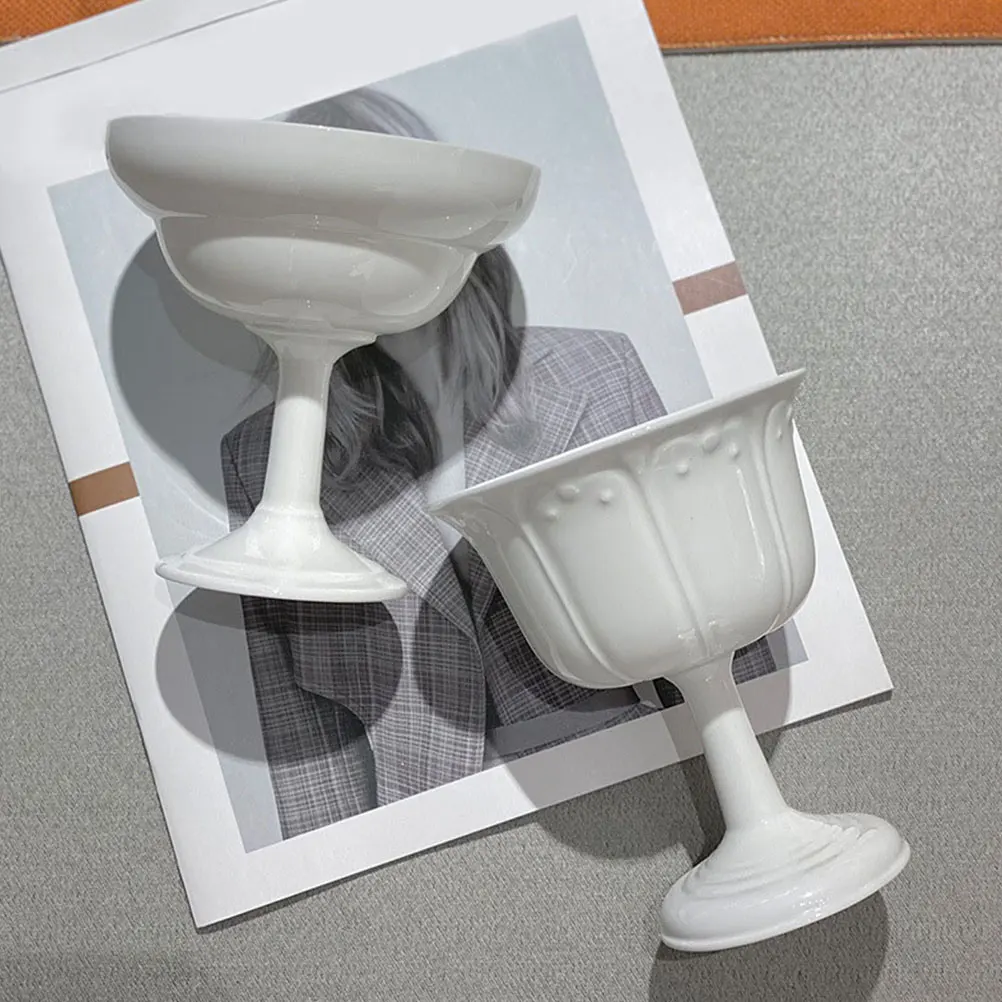 

Safe Ceramic Dessert Cup Highgrade Material Ice Cream Yogurt Bowl Footed Pudding Party Serving Storage Footed Dessert Cup