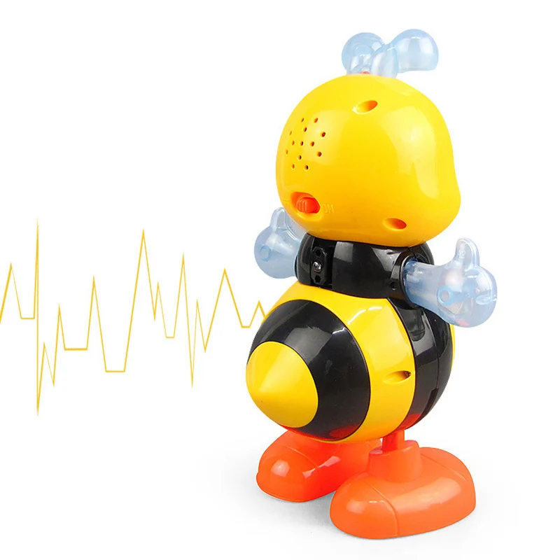 Children\'s Puzzle Toys Singing And Dancing Swinging Cartoon Cute Little Bee Electric Toys With Music And Lights Electric Toys