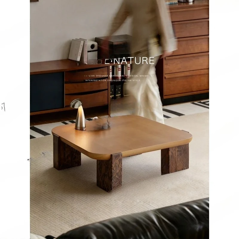 Living room coffee table white oak tree tumor veneer art designer medieval coffee table