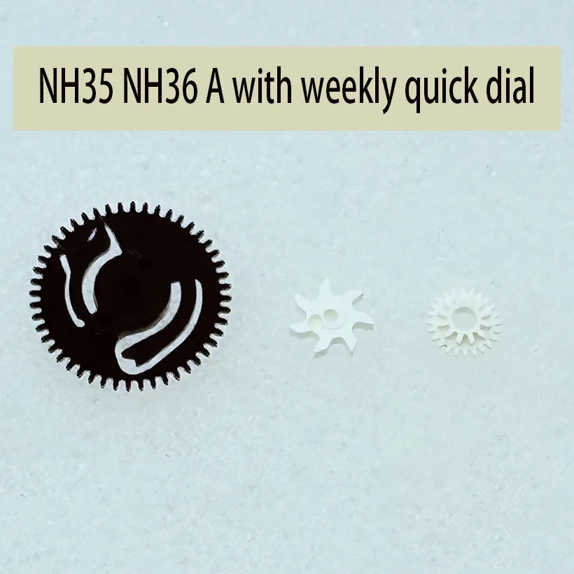 Piezas de accesorios para reloj NH35 NH36, movimiento semanal, rueda rápida, calendario de doble capa, rueda pequeña sobre rueda, siete ruedas de esquina