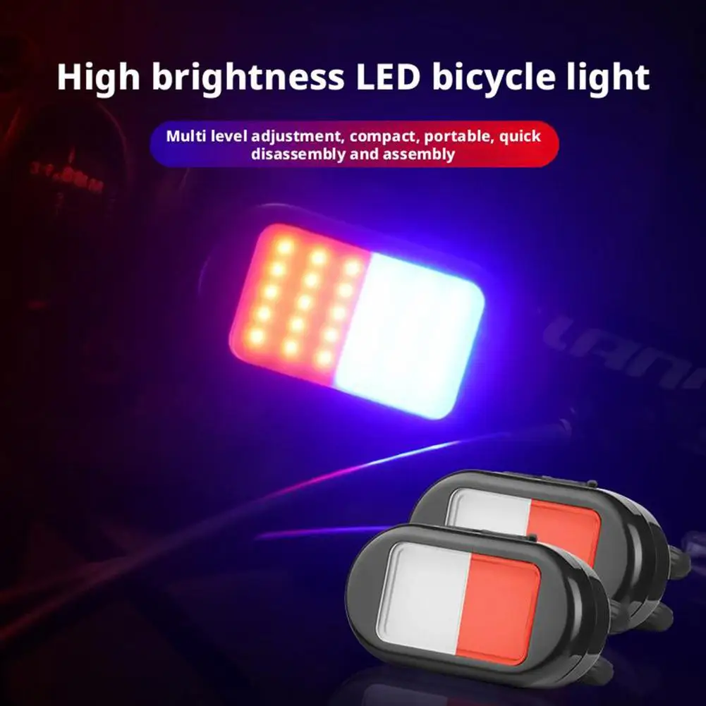 Bicycle Motorcycle Led Lights Flashing Light Waterproof Light Tail Bike Portable Light Warning Headlight Led Night Recharge C9s4