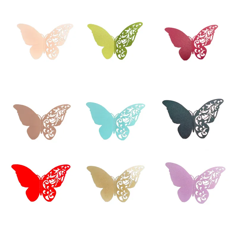 12Pcs/set 3D Hollow Butterflies Stickers Gold Silver Rose Gold Hollow Butterfly for Party Balloons Home Decor Wall Decor