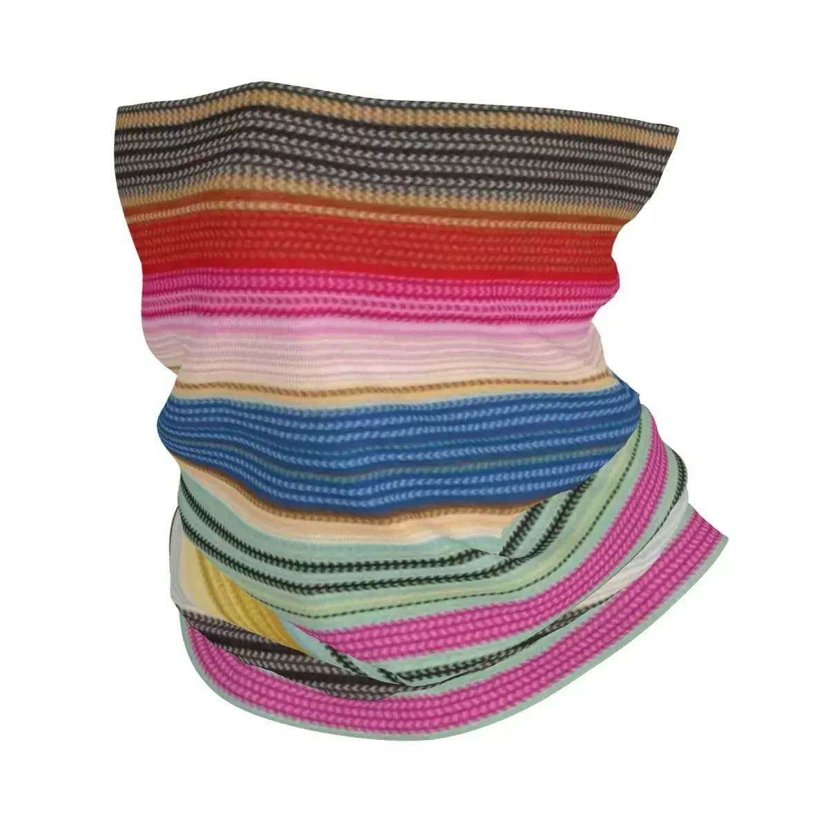 

Retro Vintage Luxury Fabric Stripes Texture Bandana Neck Warmer Winter Ski Tube Scarf Gaiter Bohemian Boho Style Face Cover