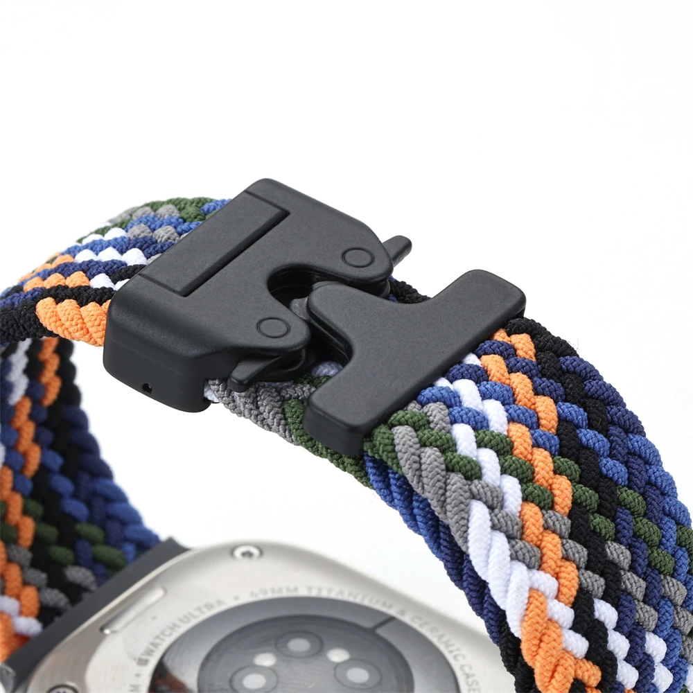 Correa de nailon trenzado para Apple Watch 10 9 8 7 SE X 40/44mm 41/45mm 42/46mm 49mm pulsera para iWatch Series 10 9 7 se