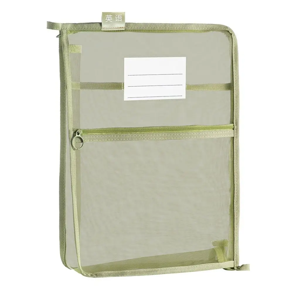 Tas Penyimpanan Kertas Tes A4 Kantong Organizer Alat Tulis Jaring Tebal Berbentuk L dengan Label Tas Folder File Kapasitas Besar