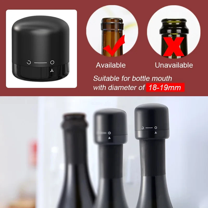 1-5pcs Vacuum Sealed Wine Bottle Plug Champagne Stopper Leak-Proof And Fresh Bottle Cap Wine Corks Bar Accessories Supplies view 3