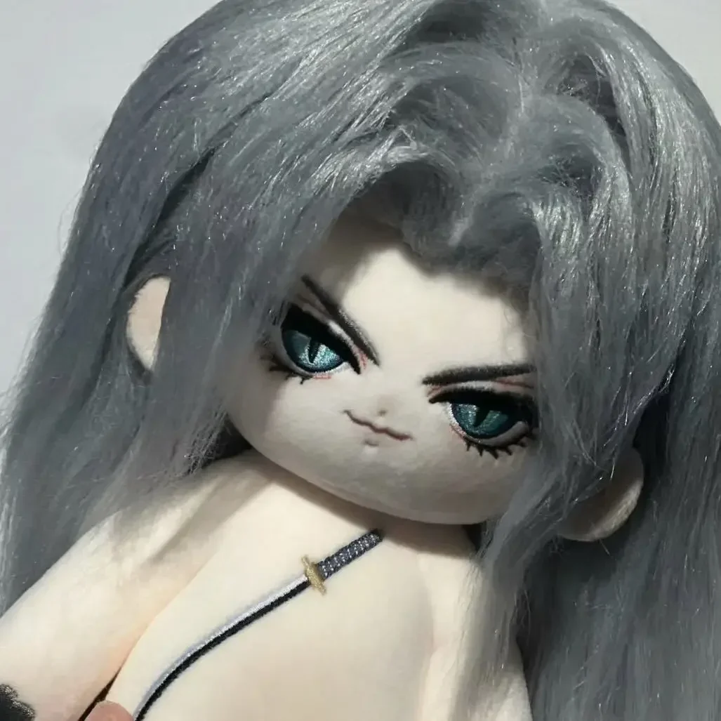 20cm Game Anime Cosplay Toys Cute Dress-up Cotton Doll FF14 Sephiroth Cute Long Hair DIY Cotton Stuffed Plush Doll Gifts Send