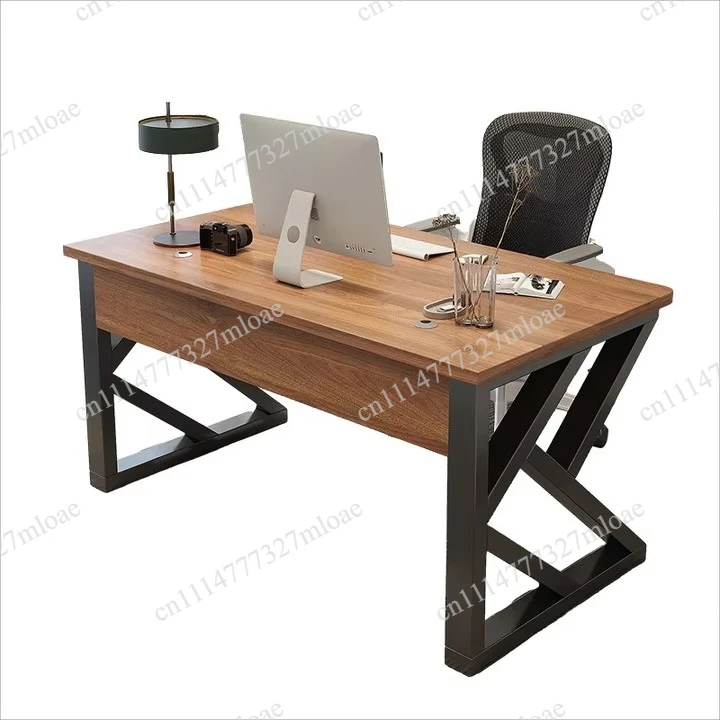 Home Office Furniture Luxury Style Computer Desk Computer Metal Legs MDF