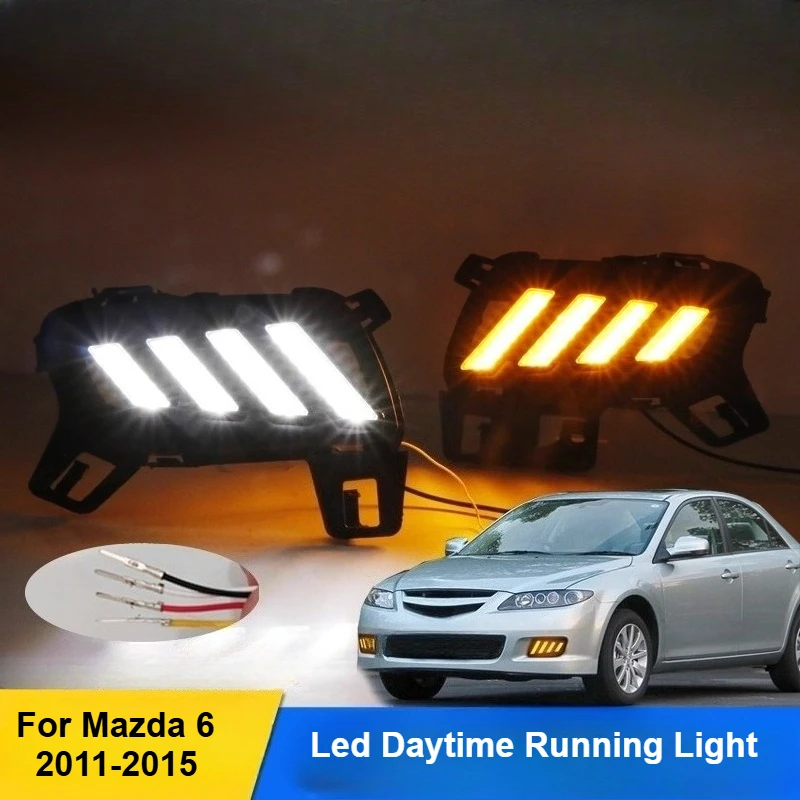 

For Mazda 6 2011 2012 2013 2014 2015 Led Daytime Running Light Flowing Turn Signal Front Fog Lamp Modification Accessories