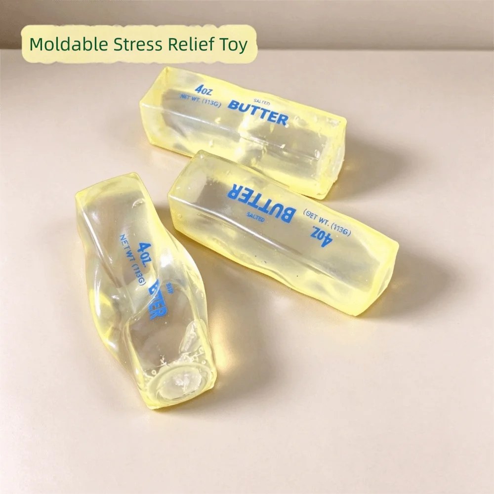 New Moldable Butter Stick Squishy Toy Vaseline Filled Simulated Squeeze Fidget Toy Slow Rising Decompression Vent Toy Gifts