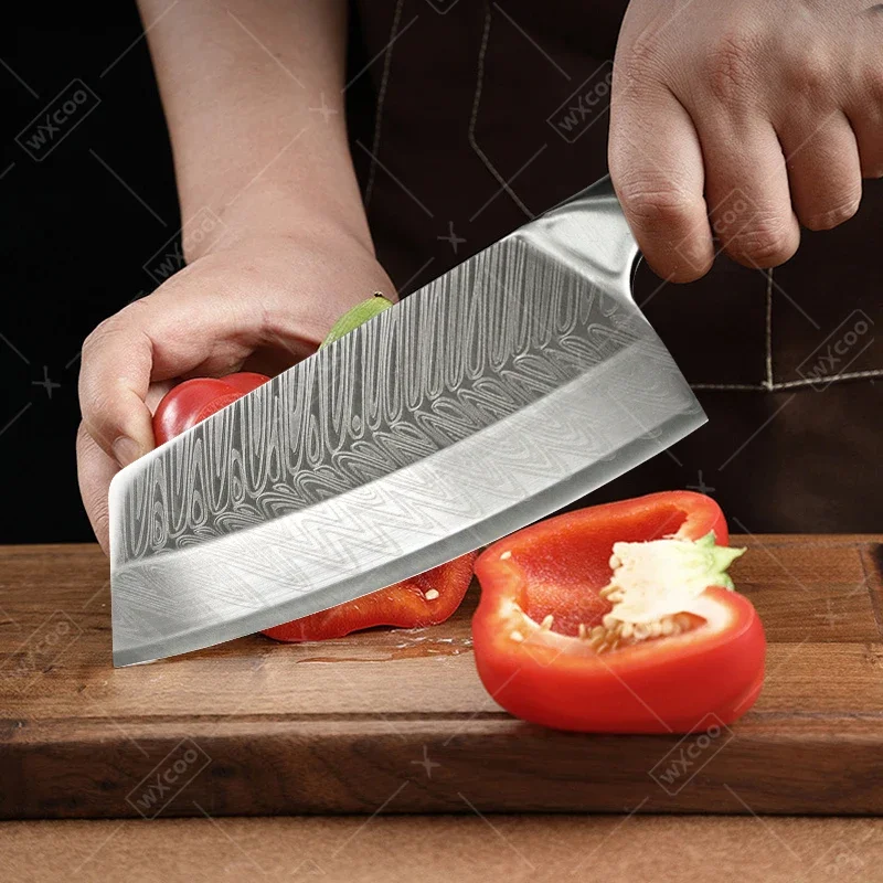 WXCOO متعددة الأغراض سكين الطاهي لوازم المطبخ الفولاذ المقاوم للصدأ سكين التقطيع المطبخ اللحوم الساطور سكاكين الجزار سكين قطعة العاج #3