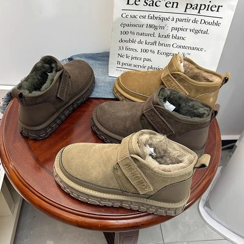 

Hot-selling Couple Style Large-sized Casual Sports Solid Color Flat Flat Fleece Warm Outdoor Anti-slip High-quality Snow Boots