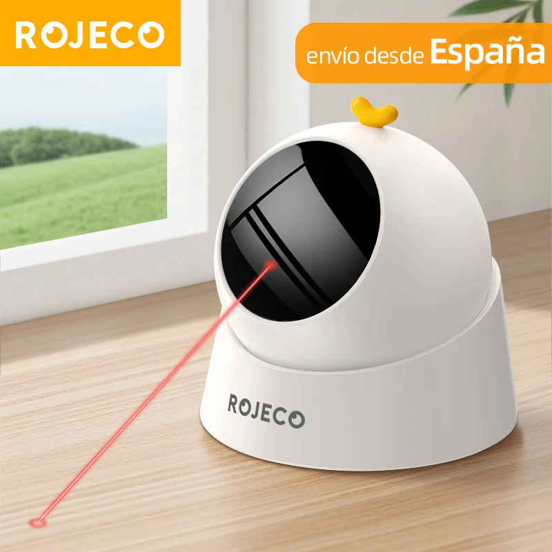 ROJECO Automatisches Katzen-Laserspielzeug Interaktiv 360° °   Einstellbares elektrisches Katzenspielzeug für Kätzchen und Hunde, intelligentes Laser-Katzenspielzeug für drinnen