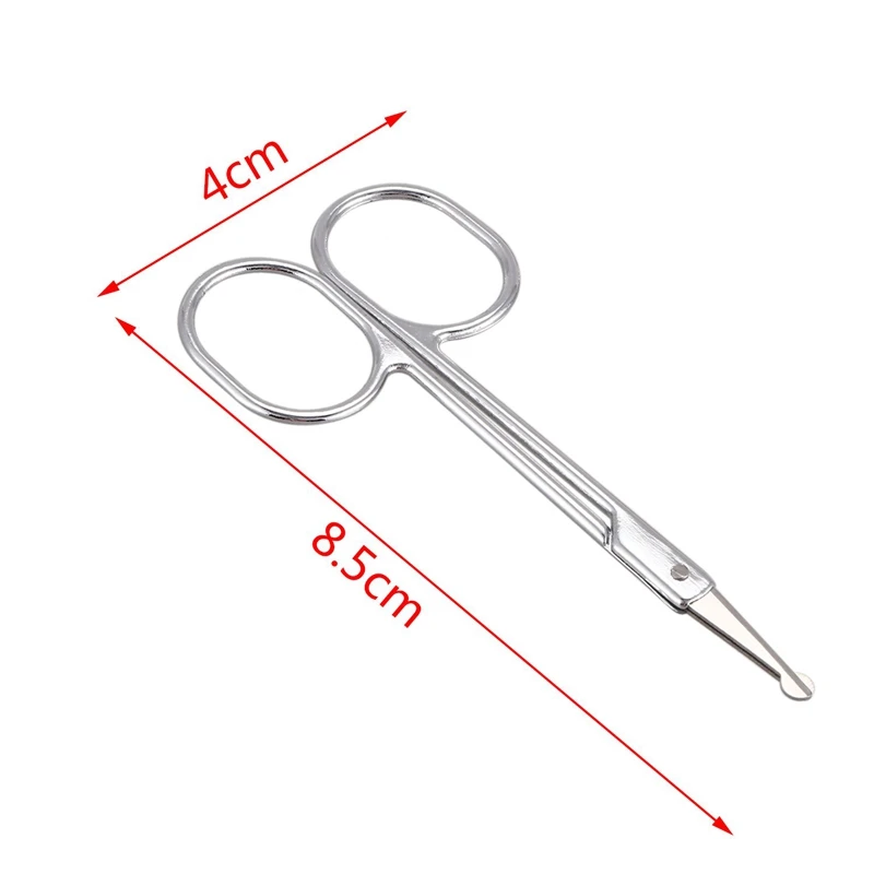 Round Tip Eyebrow Nose Hair Trimming Trimmer Scissors 4 Pcs