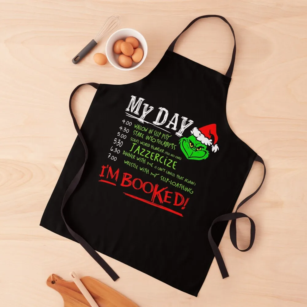 

My Day I’m Booked Christmas Apron with pockets Dress chefs barber uniform Apron