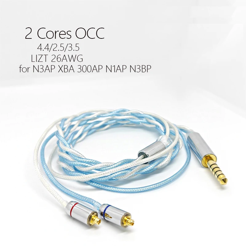 N3AP N1AP XBA-300AP N3BP A2 Cable 3.5 2.5 4.4 balance LIZT 2 Core Silver Plated OCC Earphone Cable