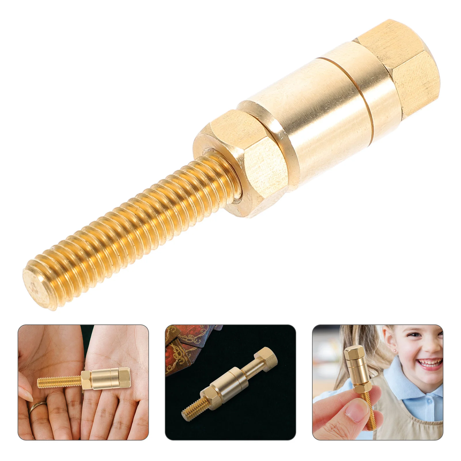 No Angle Restriction Screw Trick Props Rotating Puzzle for Audience Examination Gimmick Golden