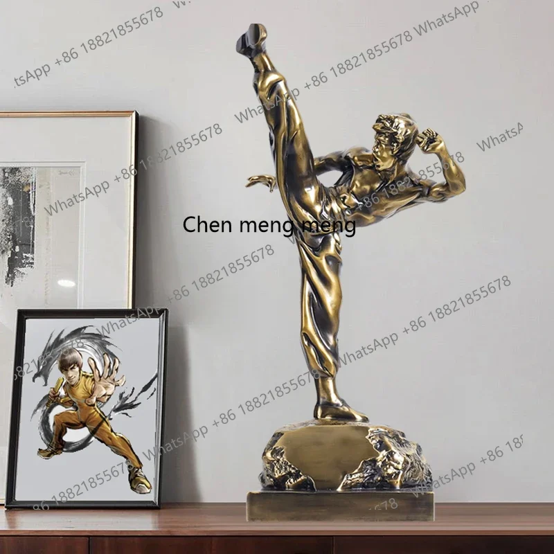 A74Copper ornament statue mold, gift-giving office desktop study, martial arts hall decoration