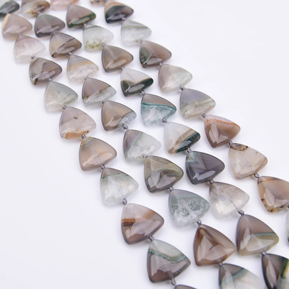 APDGG Natural Mix Color Gray Uruguayan Agates Quartz Triangle Shape Slice Loose Beads 16'' Strand Jewelry Making DIY Accessory