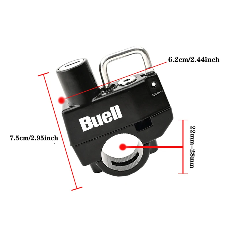 ل Buell XB9/R XB12/R/XT XB9S XB12S XB12Scg يوليسيس 1125CR 1125R العالمي للدراجات النارية خوذة باستخدام الحاسب الآلي قفل خوذة مضادة للسرقة
