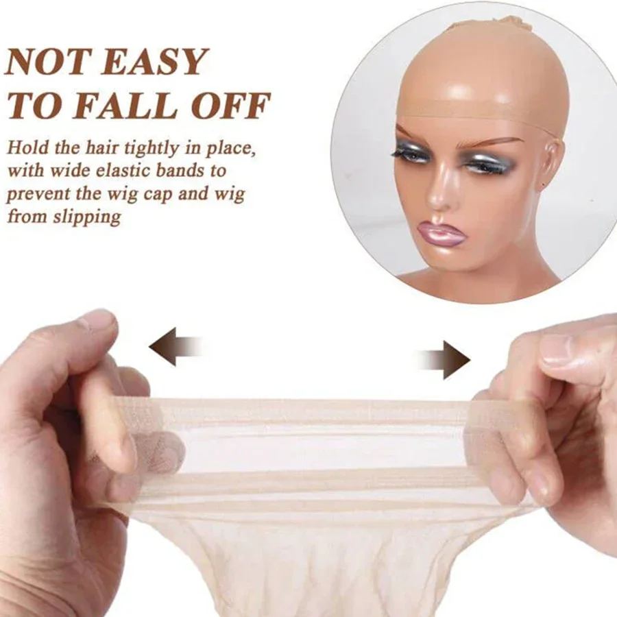 Оптовая продажа HD Wig Caps Высокое качество Прозрачные HD сетки для волос Плетение нейлона Эластичный кружевной передний парик Кепка для женщин Мужчины Светло-коричневый