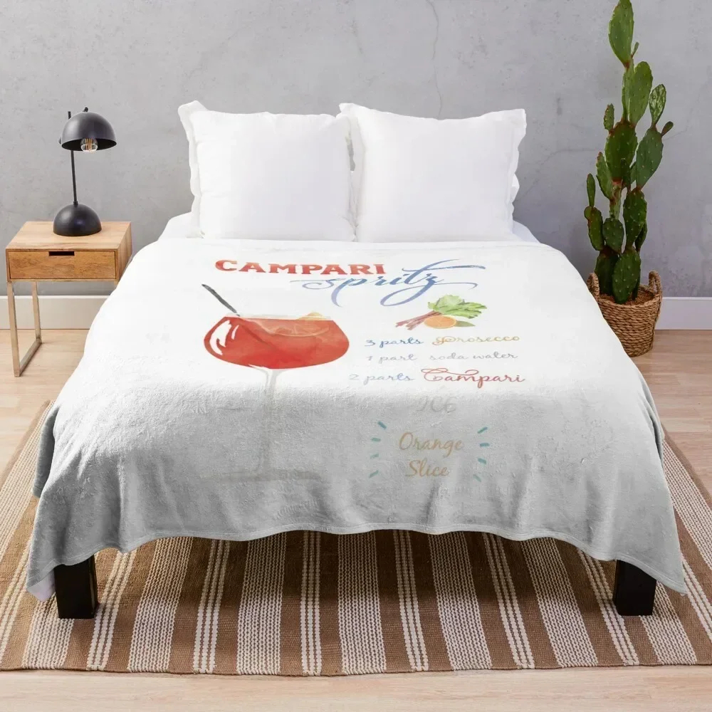 Campari Spritz Watercolour Throw Blanket Bed Fashionable warm for winter Blankets