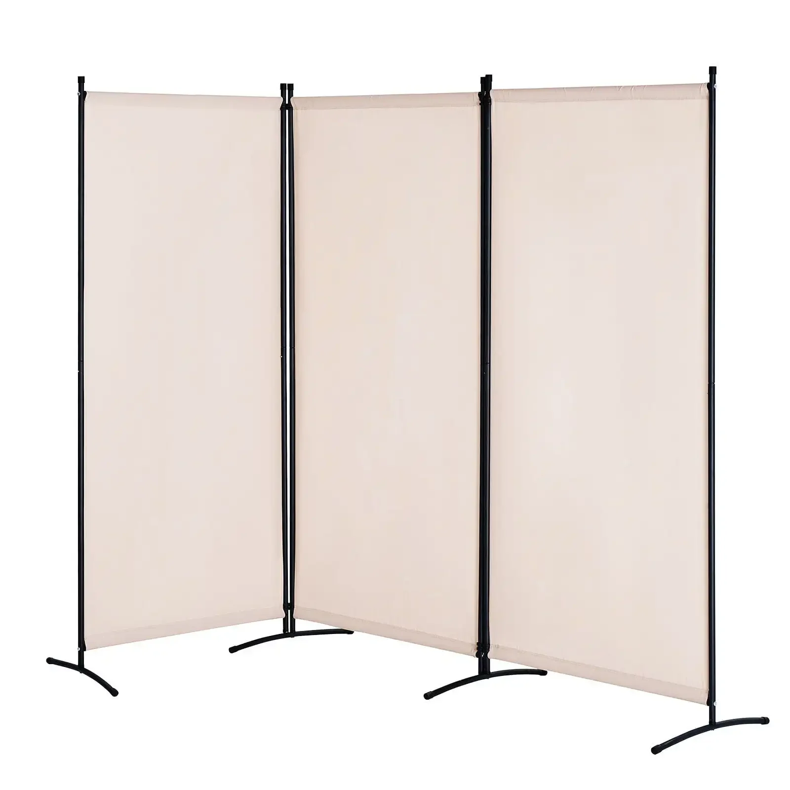 

Room Divider 3 Panel Fabric Room Privacy Screen for Office Bedroom Beige