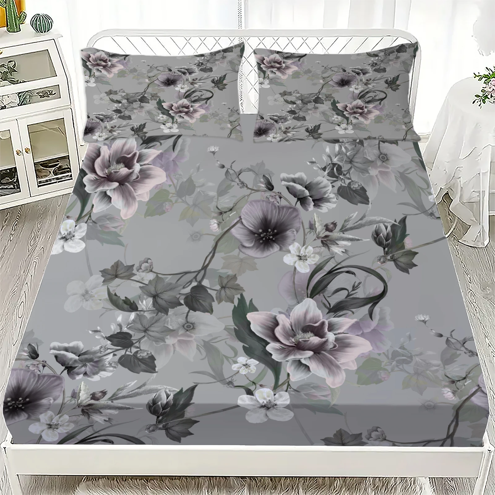 Conjunto de Fronhas Pink Grey com Estampa de Rosa Flora: Uma Escolha Inteligente para o Seu Quarto com Estilo e Conforto