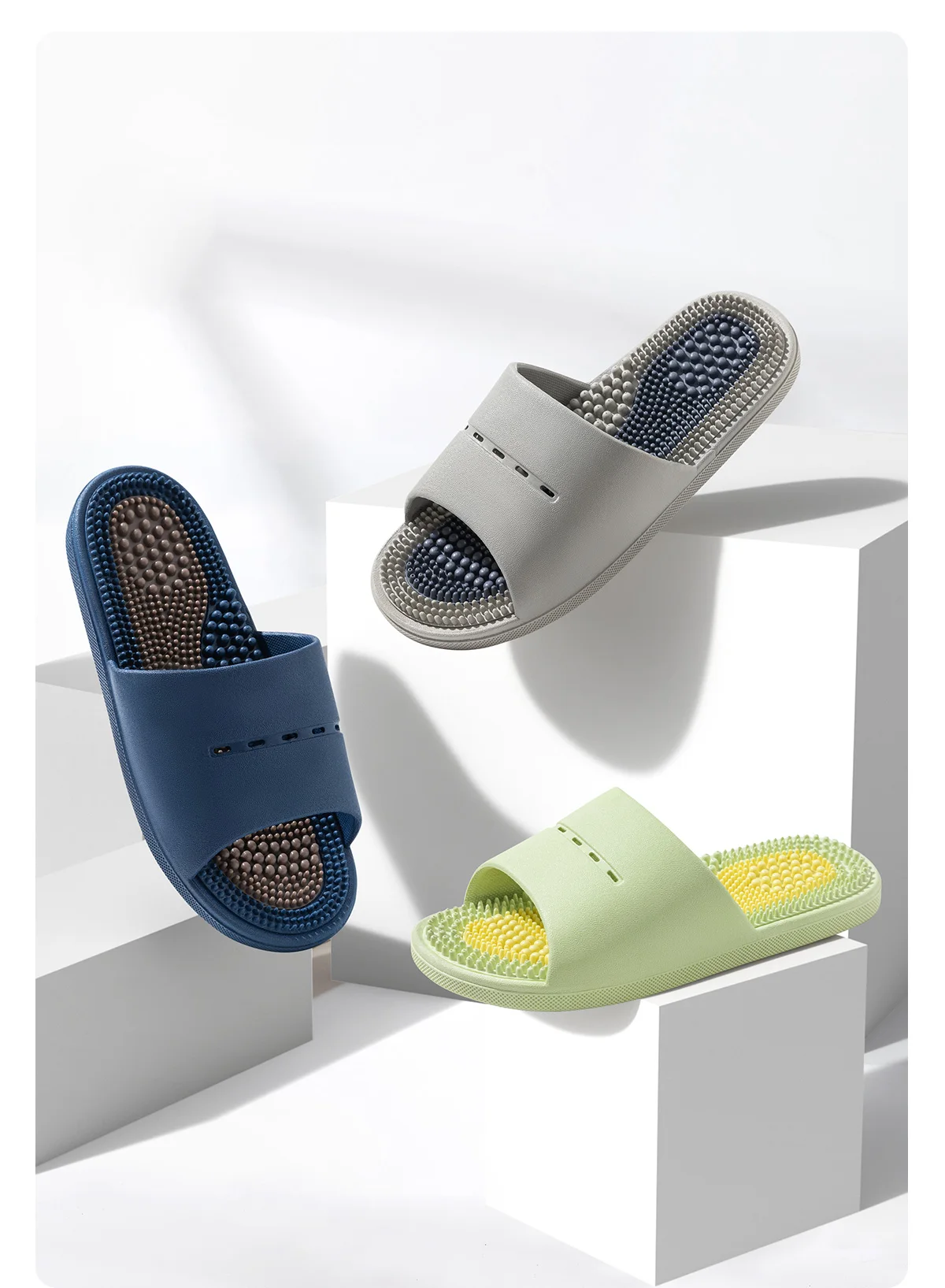 PVC Unisex Hausschuhe Massage Wellness Home Hausschuhe Bequeme atmungsaktive Hausschuhe – Detail 12