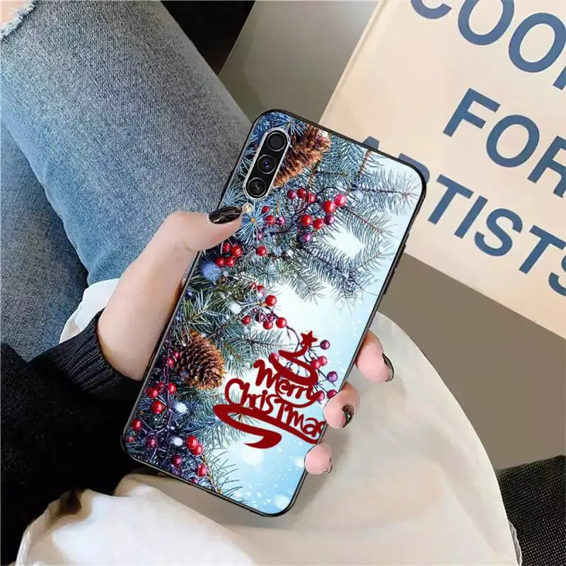 Merry Christmas art text Phone Case For Samsung galaxy A S note 23 53 22 20 52 21 13 51 71 32 12 10 fe ultra plus