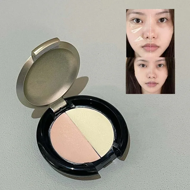 Mini 2-color Concealer Palette Waterproof Full Coverage Corrects Spots Acne Dark Circles Face Brightening Repair Makeup Cream