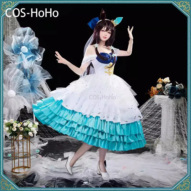 COS-HoHo Umamusume:Pretty Derby Vivlos Flower Wedding Game Suit Elegant Dress Cosplay Costume Halloween Party Role Play Outfit