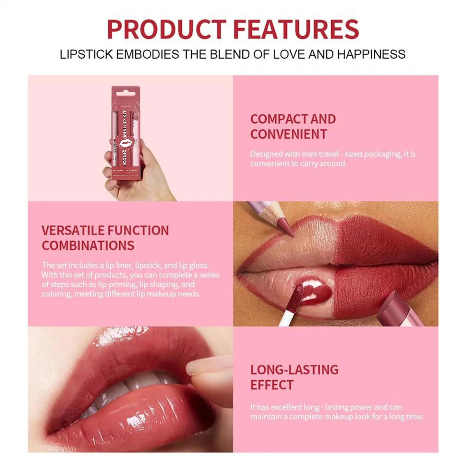 Lip Liner and Gloss Set Hydrating Long Lasting Waterproof Non-Smudge Lip Gloss Makeup Smudge-Proof Matte Lipstick Smooth Lip Kit