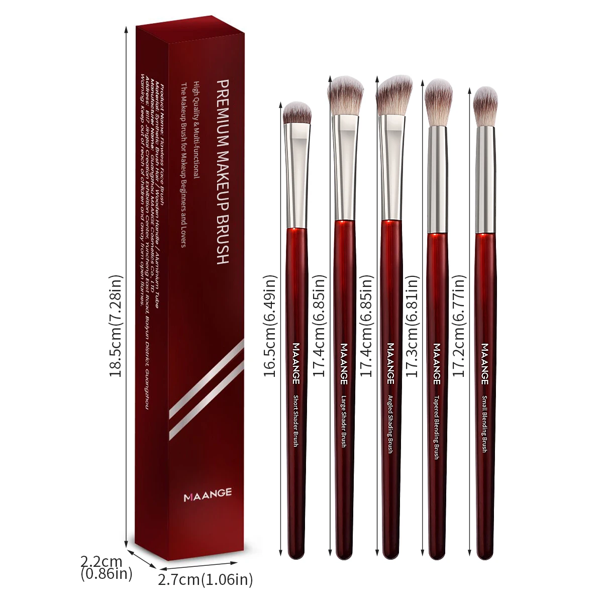 Conjunto de pincéis de maquiagem para sombra de olho, 5 peças, pincel corretivo, cosméticos, cerdas macias, portátil, ferramentas de maquiagem de beleza para iniciantes