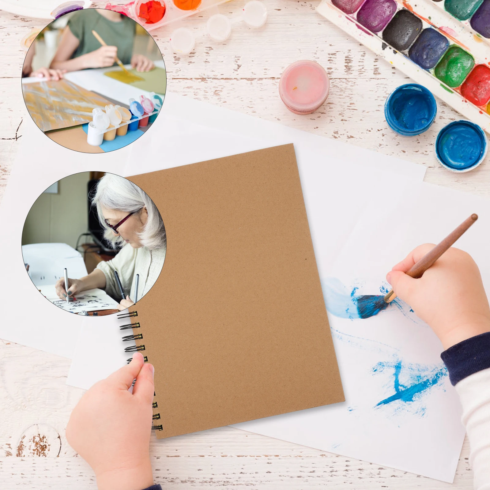 

Детские товары для творчества, пустой блокнот для рисования в переплете для бумажных простых альбомов для рисования