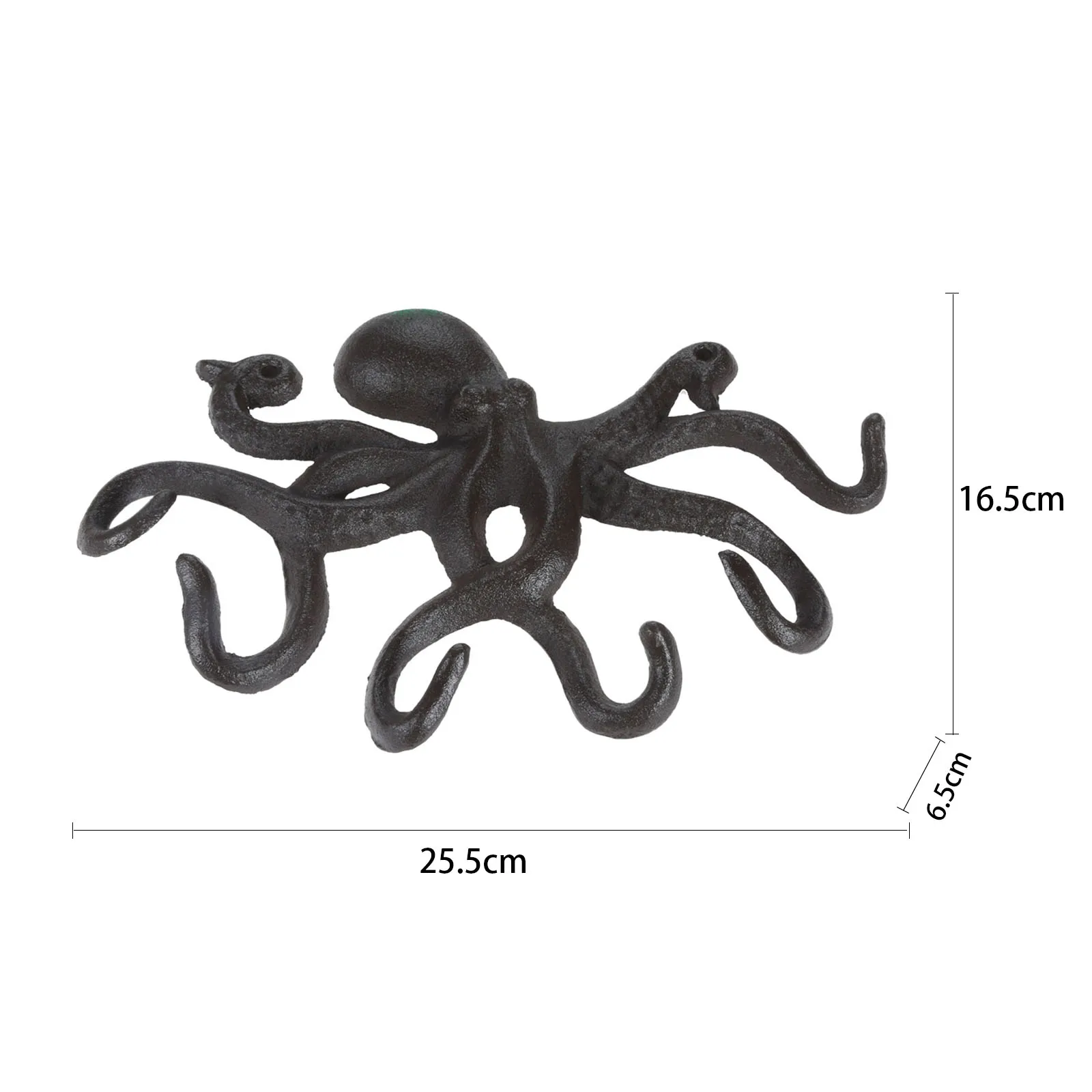 New Octopus Hook Cast Iron Hanger Housekeeper Wall w/screws Vintage Creative Squid Hanging Keys Coat Towel Holder Home Decor