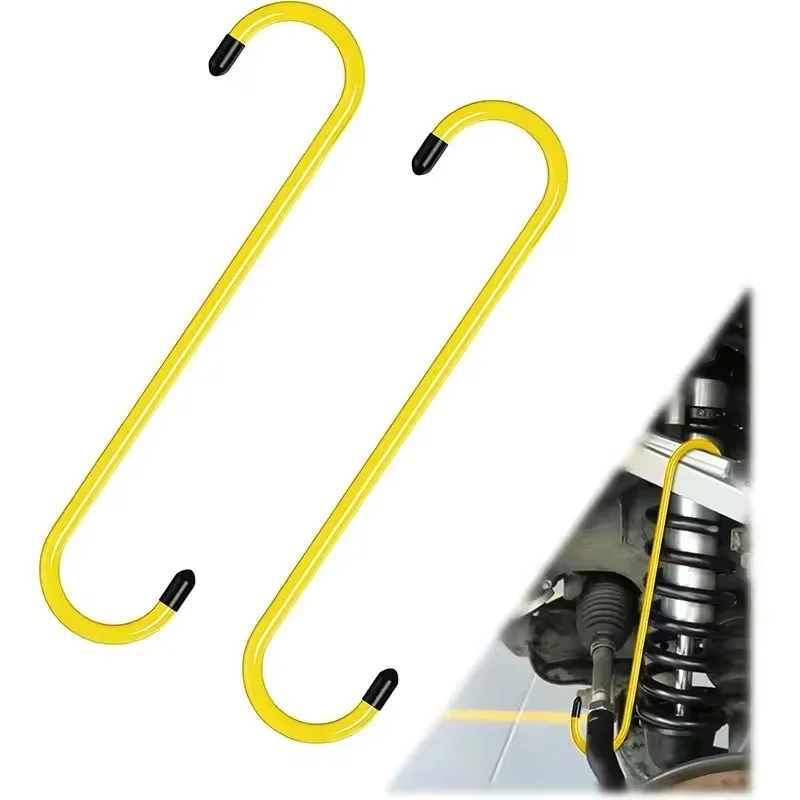 S-Shaped Brake Caliper Hanger Hooks With Rubber Tips Universal Auto Brake Caliper Hooks for Brake Pad Replacement Maintenance