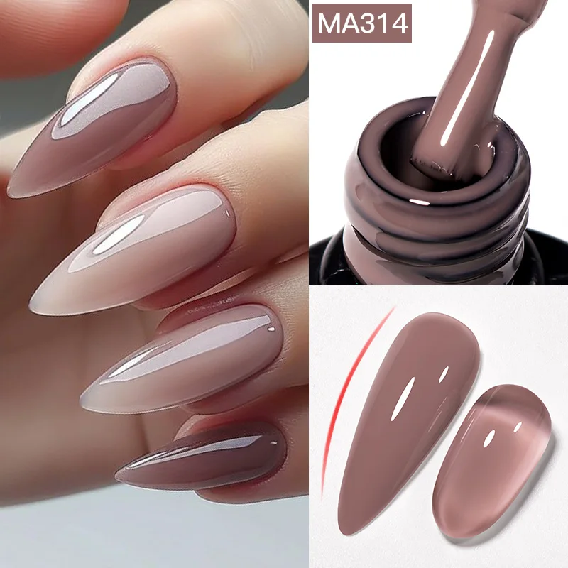 MEET ACROSS 7ml Rubber Base Nail Gel Polish Nude Milky White DIY Nail Art Soak Off Gel Polish Semi Permanent Painting UV Vernis