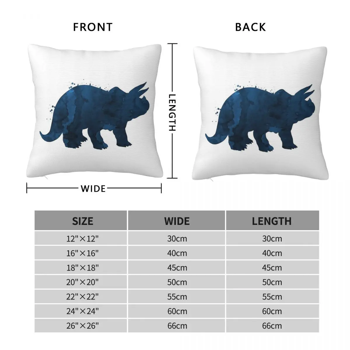 Dinosaur Triceratops Pillowcase Polyester Linen Velvet Printed Zip Decorative Throw Pillow Case Sofa Cushion Cover