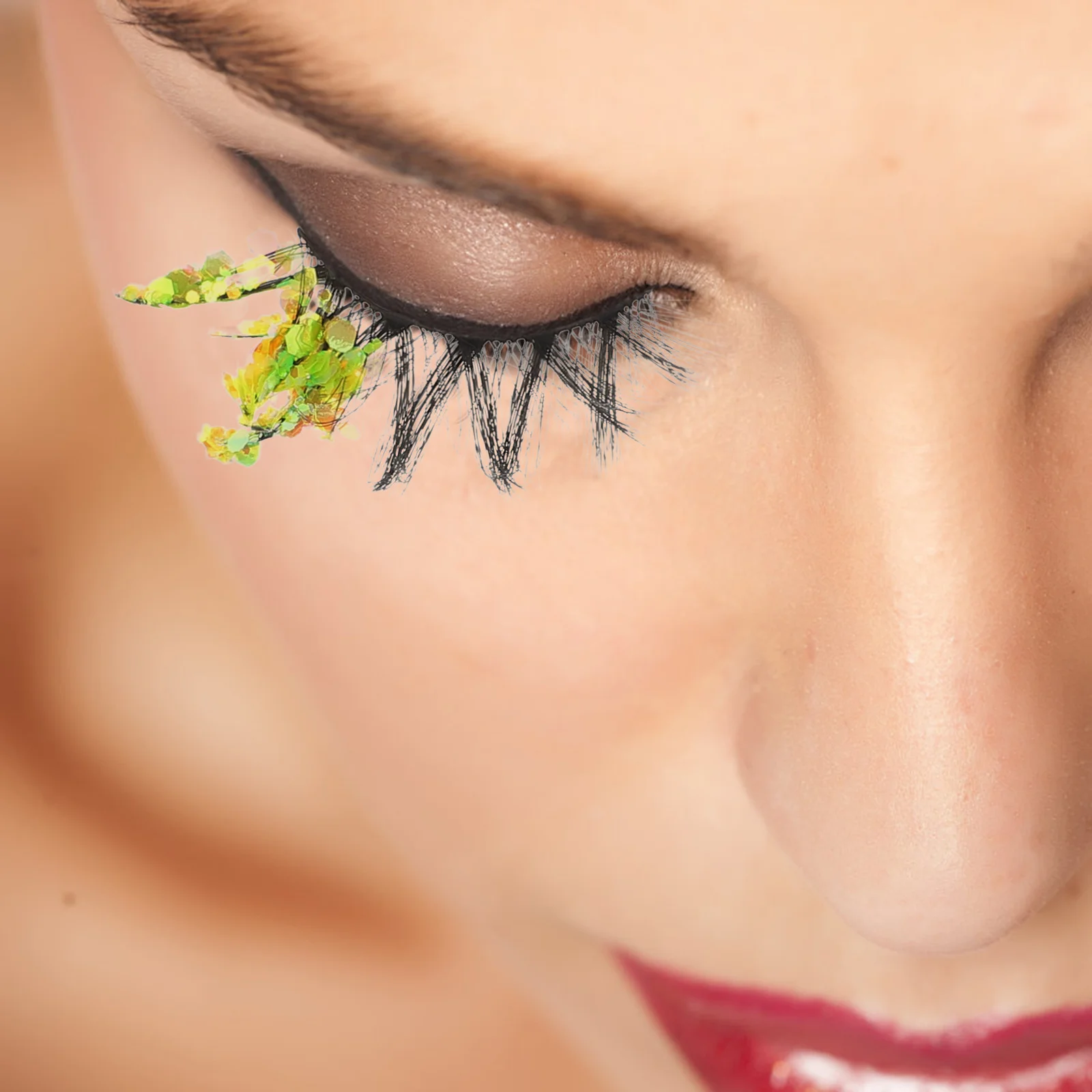 

3Pairs Glitter False Eyelashes Thick for Parties Club Cosplay Daily Life Colored Glitter Eyelash Extensions