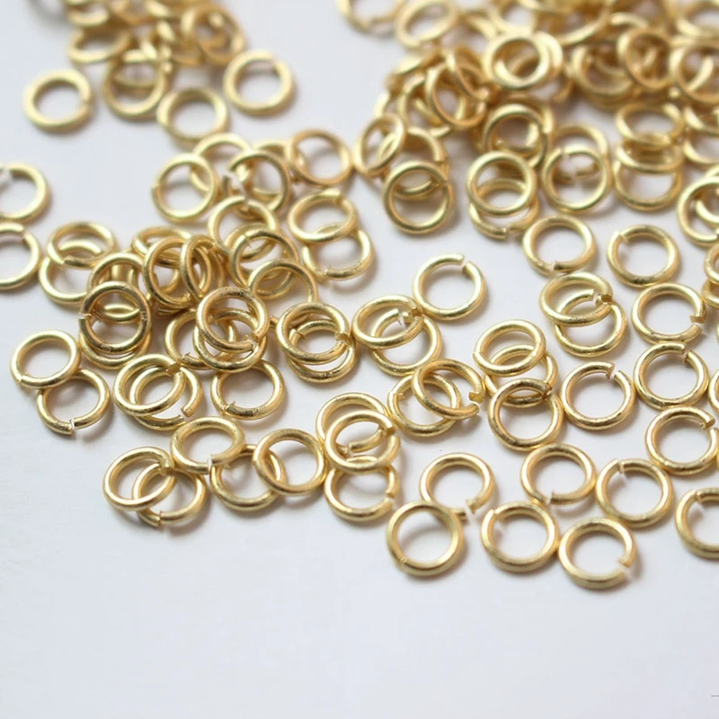 Matte Gold Split Jump Ring, Preservação de Cores, Jóias Fazendo Suprimentos, Acessórios para Brincos, Peças DIY, 50Pcs