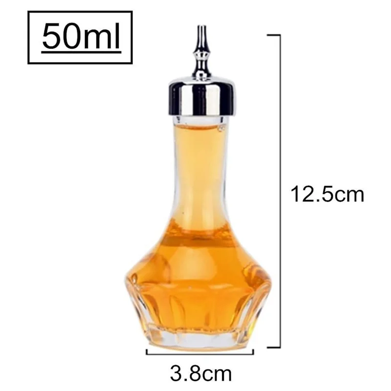 

AB66-Dasher Top Glass Dash Bottle 6 PCS 50Ml/1.6Oz Bitters Bottle Set Professional Bar Tool For Cocktail For Making