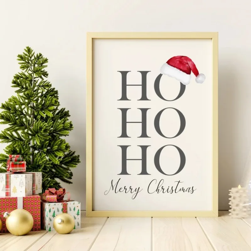 

HoHoHo Christmas Prints, Festive Home Decor, Christmas Wall Decor, Christmas Wall Art, Christmas Posters, Winter Wall Art Poster